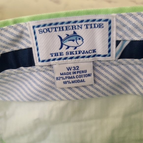 Southern Tide Channel Marker 7 Inch Mint Green Shorts W32 - Picture 7 of 8